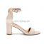 Pakistan wholesale fancy block high heel sandals women low price ankle strap shoes (LAJHL0004)