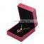 Fadeli Wholesale Custom Logo Red Pu Leather Jewelry Packaging Necklace Pendant Box