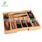 Bamboo Kitchen Drawer Organizer Expandable Bamboo Utensil Holder Cutlery Tray for Kitchen