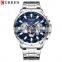 CURREN 8363 Men Quartz Watch With Logo Stainless Steel Japan Quartz Chronograph Business Men Wrist Watches
