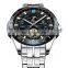 TEVISE t855 Men Business Automatic Mechanical Watches Sun Moon Phase Display Stainless Steel Cool Watch