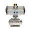 Stainless Steel  3PC Tri-Clamp Pneumatic Actuated Ball Valve