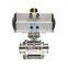 Sanitary Pneumatic  3-Piece Clamp Ball Valve With Aluminum Actuator