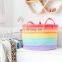Rainbow Cotton Laundry Basket Large Hamper With Lid Wholesale