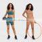 Wholesale Soft Nude Ribbed High Waist Gym Yoga Shorts Outdoor Training Running Sports Slim Biker Short Pants Clothes For Women