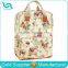 Brand Designer Flower Printing Diaper Backpack Waterproof Oilcloth Diaper Backpack Bags 2015