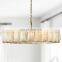 Modern Alabaster Square Block Pendants Chandelier Lighting fixture For Living Room Dining Room Kitchen Island Foyer Lobby