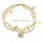 customized heart moon star pearl metal wrap pet necklace