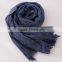 Wholesale Korean Japan Ladies Fashion Solid Color Plain 100% Linen Scarf
