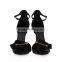 Latest Hot High Heel Sexy Sandals Ladies Black Satin Bowknot Decoration Low Platform Spanish Women Heels Sandals Wholesale