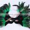 New Products 2016 Venetian Green Cock Feather Mask With Cloth Halloween Mask For Party And Stage Decoration