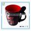 High quality handpainted two tone coffee mug with spoon wholesale