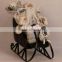XM-A6028 18 inch white santa on metal sleigh for christmas decoration