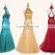 2015 Woman Summer Dress Ellie Saab Sexy Luxurious Mermaid Hi Neck Beaded Sequins Prom Evening Formal Gown Brand Dress TPD238