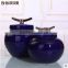 Blue glazed jingdezhen ceramic factory made pickle jar chinese with lid