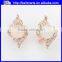 Wholesale Jewelry Rose Gold Crystal Pink Opal Studing Earring