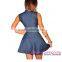 Dropship Women Clothing 2016 Summer Sexy Stylish Button Strapless Denim Dress