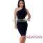 Black One Shoulder Strappy Back Bodycon club dresses 2016 women
