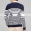 Wholesale custom cheap o-neck man knitted striped sweater