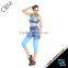 Ladies Blue Ombre Capri Trousers Pants