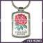 Promotional good price custom england rugby rose printed metal keychain