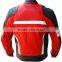 Mens Leather Motorcycle Jacket Red Black Motorbike