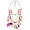 Fashion National style Mutil Chain Tassels Colorful Beads Chunky Choker Necklace Jewelry