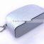 Kind Workmanship Genuine Leather Silver Makeup Bag Metal Zipper Closure