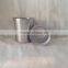 Silver color tea cup with vacuum layer/double-wall insulated water tumbler/saucer drinkware beer mug