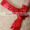 Hot Selling Bow Red Satin Gloves