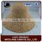hand crocheted flat brim straw hat