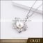 OUXI 2016 korean style wholesale price flower charm big pearl fashion necklace set 11477