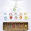 2016 Factory set of 6 different shapes custom glass wine charms