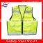 Korea design yellow/black mesh polyester high visibility safety vest with pockets