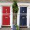Painted Villa Single Open Red Color Solid Wooden Door With Glass Panel