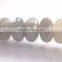 Natural Gray Moonstone Faceted Handmade Roundel Big Hole Beads