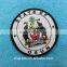 elephant logo overlocked border woven badge/emblem with back iron on
