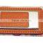 embossed metal and leather money clip wallet
