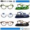 New trendy plastic fashion rhinestone custom pattern cat eye reading glasses for women with pouch