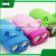 cartoon pig animal eco mini portable plastic hand crank pressing led torch flashlight with rope