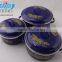 16-20CM 3 Pcs Casserole Straight Shape W/Metal Cover Dark Color Decor