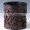 Chinese unique wooden carving brush pot handicraft