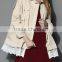 beige color Concealed zip Button closured front women short plus size coat with lace