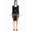 2016 Black Long Sleeve Woman Bandage Dress