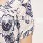 OEM lady new pattern floral print linen t shirt customized