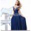 Hot Sale Top Quality Elegant Long Evening Dress Celebrity Western Party Dress O- Neck With Backless Lady Dress Fat Women