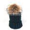 Myfur Classical Cable Knitting Hat and Cap Wholesale Men Beanie Hat Navy Color