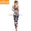 Custom Brand Women Gym Wear Floral Printing Yoga Fitness Wear Suits For Ladies