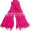 Factory Price Custom Cheap Cashmere and Silk Blend Fringe Scarf
