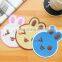 high-quality rabbit design PVC glass coasters;rabbit element/design cup mat